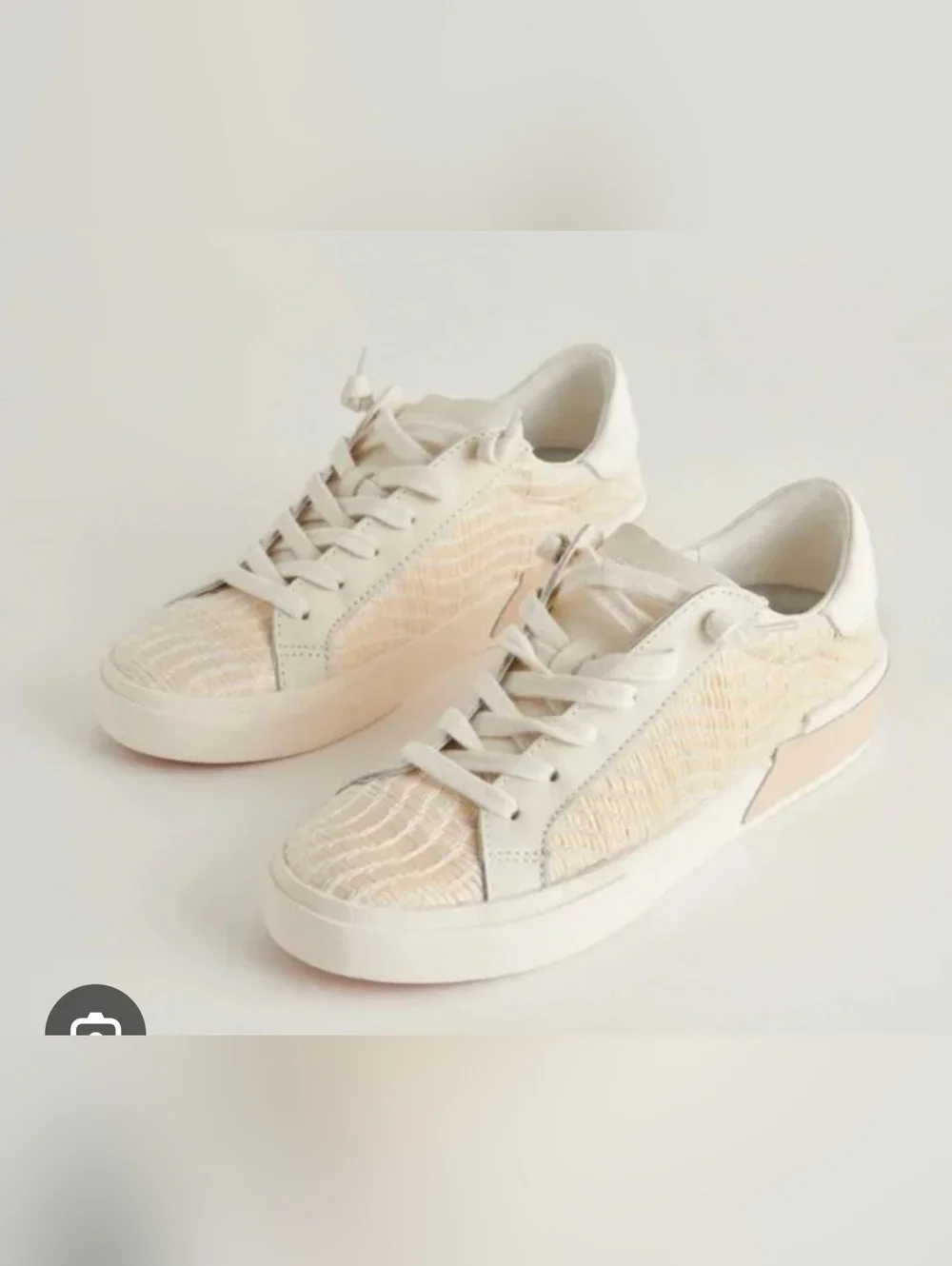 Dolce Vita Womens Bone Raffia Padded Collar Sneaker Size 8.New w/o Box